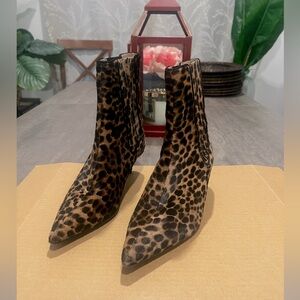 Lafayette 148 Calf hair Animal print Kitten heel boots